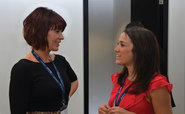 Heather Branigan and Louise Williams talk during a break from the Octo telematics roundtable