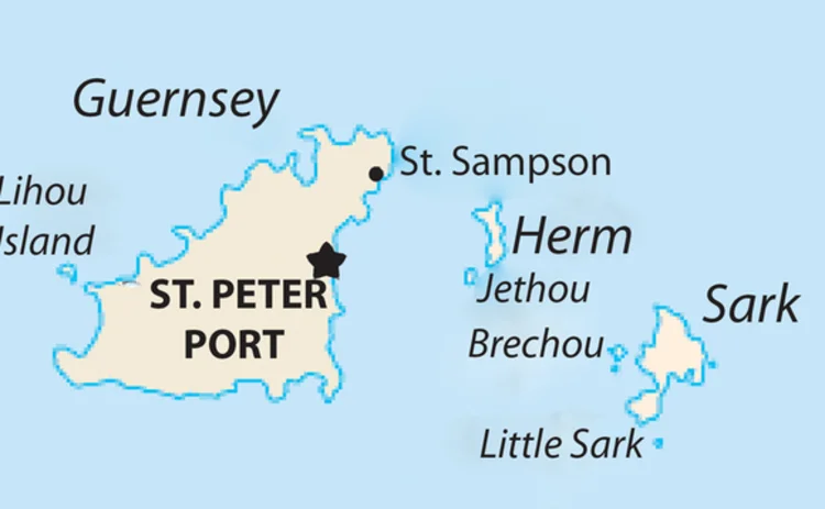 Map of Guernsey Alderney Sark and Herm