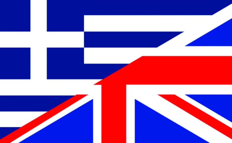 UK and Greek flags