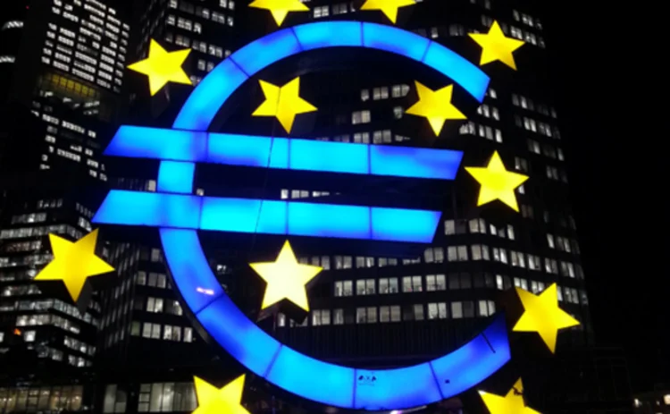 European Central Bank at night