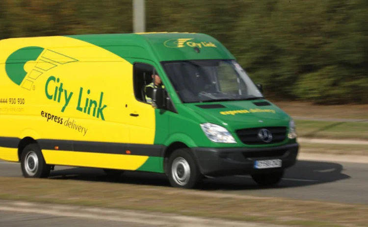 City Link delivery van moving along a road