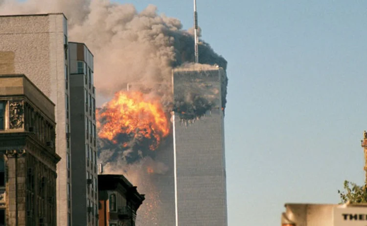 The impact on the Twin Towers on 11 September 2001 credit Robert J Fisch