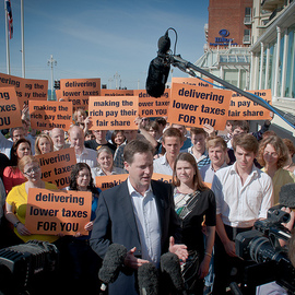 Nick Clegg arrives at the Liberal Democrat conference in Brighton