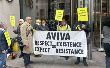 tree protest at Aviva 9 dec 2025