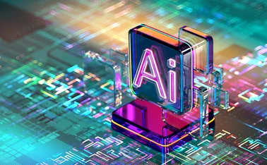Digital abstract CPU. AI - Artificial Intelligence and machine learning concept - stock photo