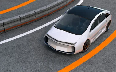 White driverless car