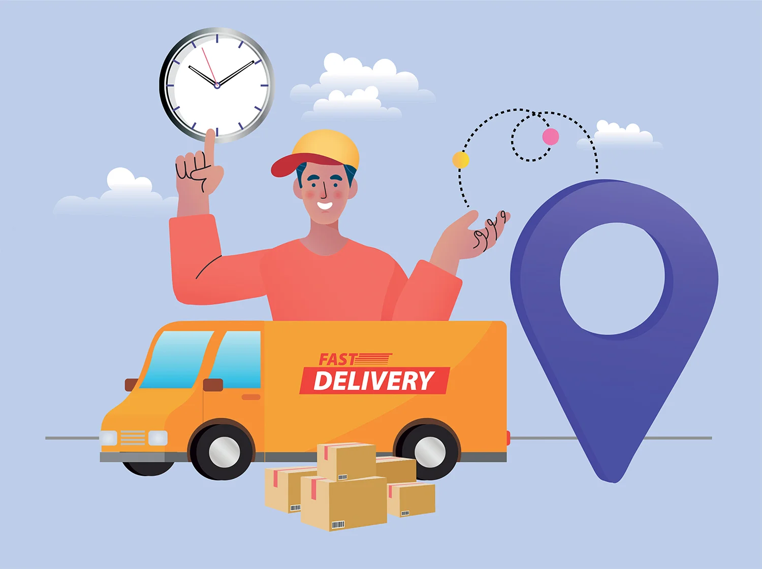 Delivery driver on schedule