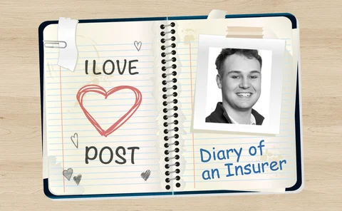 Pic of Louis Gibson as if pasted onto the page of a diary