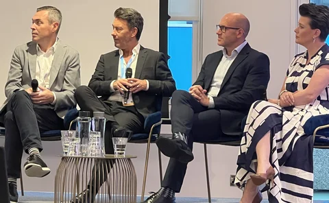 Allianz's Ben Fletcher, AA's Ami North, Hiscox's James Burge and Verisk's Neil Jones at Verisk Insurance Conference
