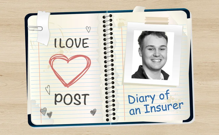 Pic of Louis Gibson as if pasted onto the page of a diary