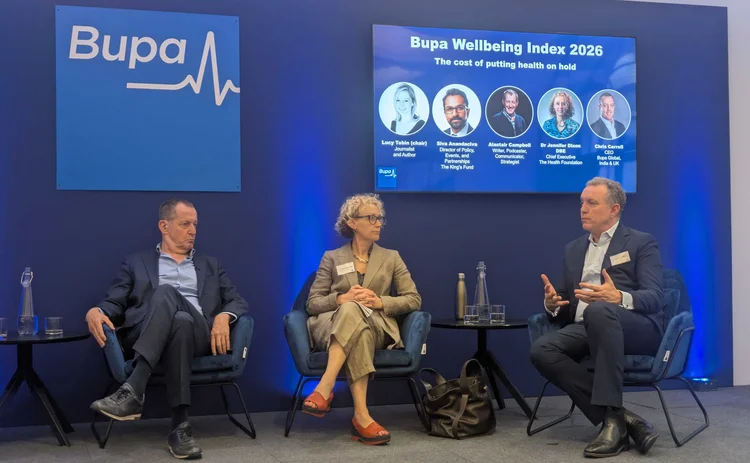 Alistair Campbell, former government strategist and mental health campaigner, Dr Jennifer Dixon CEO of the Health Foundation, Chris Carroll Bupa Global, India and UK CEO