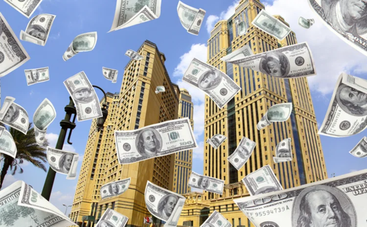 money-falling-top-building-23765132