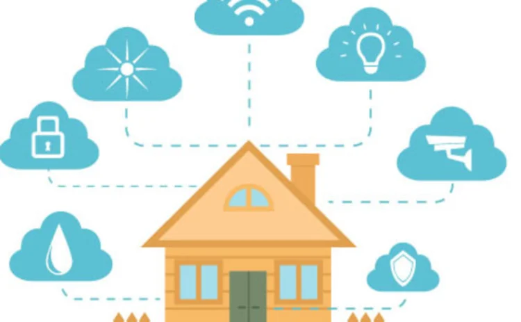 An illustration showing the connected home