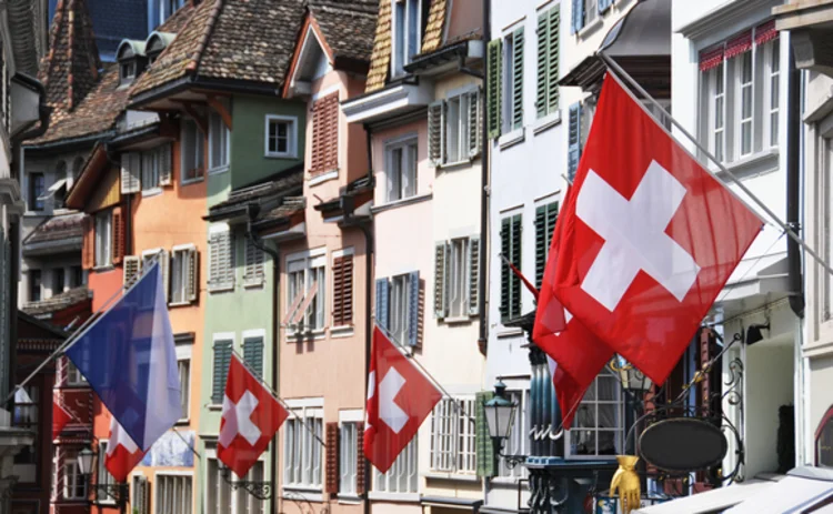 Zurich Street on Swiss National Day