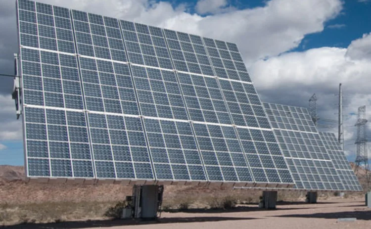 Solar panels in a desert