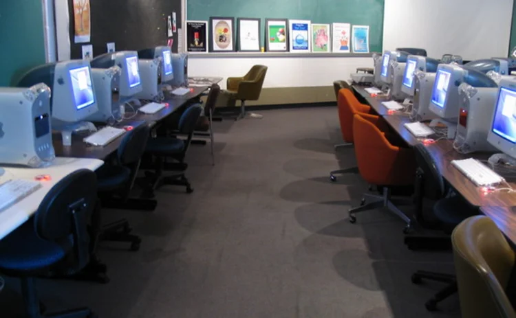 An empty IT classroom