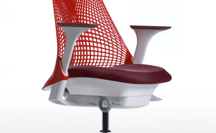 Red SAYL sustainable chair front