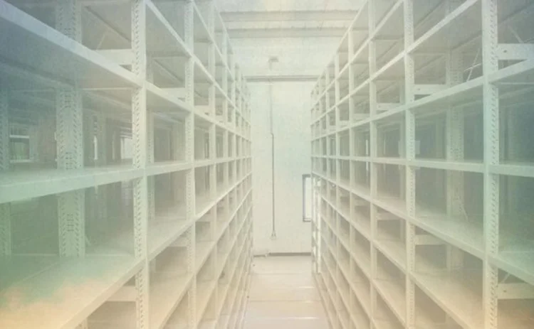 Concept image of empty shelving