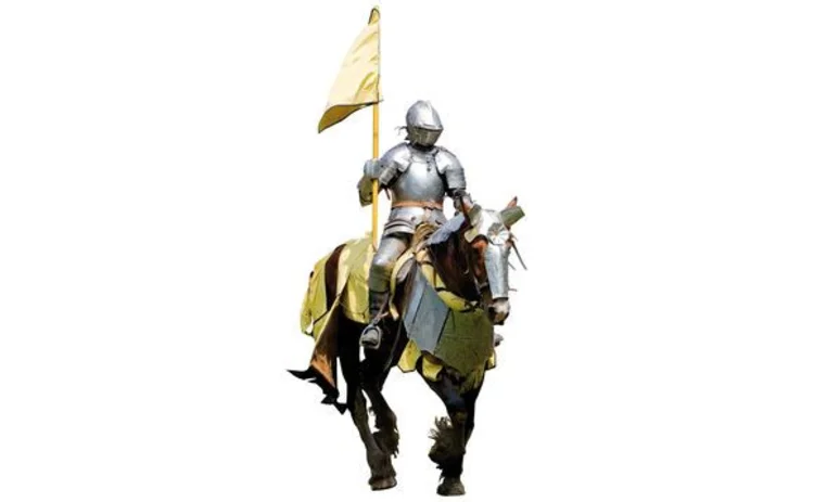 Knight-in-armour on horseback