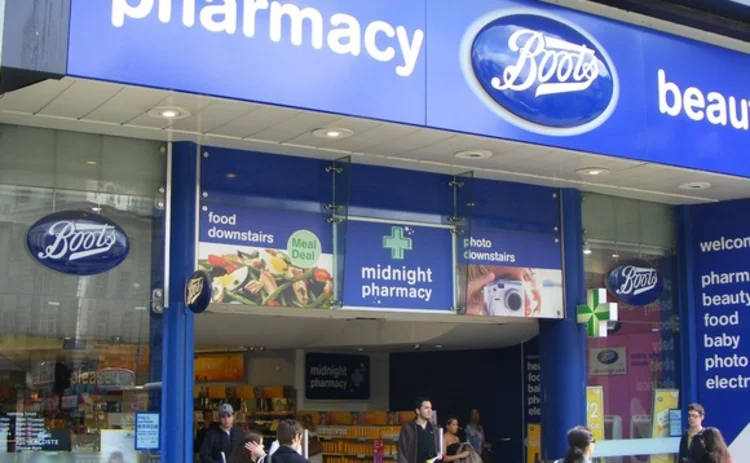 The entrance to a Boots pharmacy