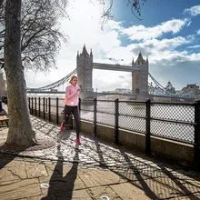 Woman jogging_River Thames_central London