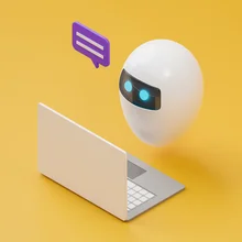 AI chatbot assistant, automatic reply message, 3d illustration