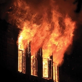 building on fire