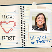 Linda Crichton photo added to a mockup of a school diary/notebook