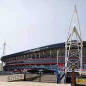 Cardiff, UK: May 24, 2017: The Principality Stadium was formerly known as the Millennium Stadium but changed its name in 2016 for sponsorship purposes. It is the national stadium of Wales