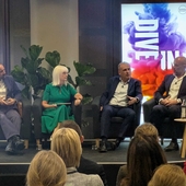 (L to R):  Jez Rose, behavioural and leadership expert, Sue Turner, founding director of AI Governance Limited, Huw Evans partner and head of insurance KMPG, and Billy CEO of Illuminate AI