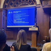 Caroline Barr, chair of the British Insurance Brokers’ Association, speaking at the Disability Access Symposium 2026