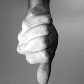 A thumbs-down